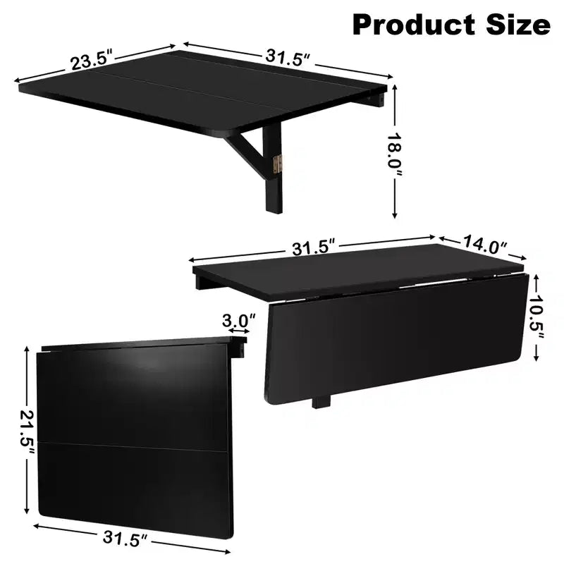 Costway Table murale à abattant rabattable pour cuisine, salle à manger, bureau, gain de place, blanc/rose/café/noir