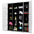 Costway Armoire de Rangement Portable 20 Cubes DIY Penderie Vêtements avec Portes