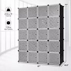 Costway Armoire de Rangement Portable 20 Cubes DIY Penderie Vêtements avec Portes