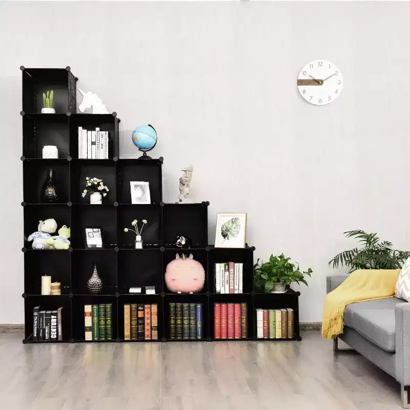 Costway Armoire de Rangement Portable 20 Cubes DIY Penderie Vêtements avec Portes
