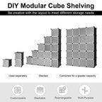Costway Armoire de Rangement Portable 20 Cubes DIY Penderie Vêtements avec Portes