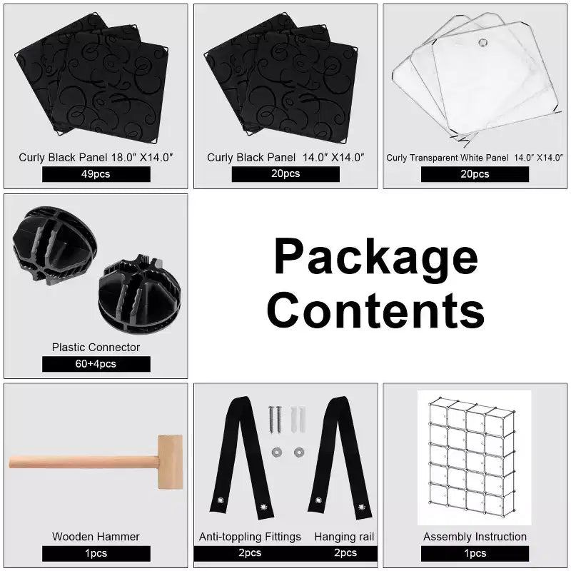 Costway Armoire de Rangement Portable 20 Cubes DIY Penderie Vêtements avec Portes