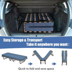 Lit pliant portatif Costway avec matelas, lit d'appoint fabriqué en Italie, bleu marine/beige