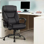 Costway Chaise de bureau grande taille 500lb Fauteuil de direction en cuir PU