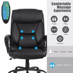 Costway Chaise de bureau grande taille 500lb Fauteuil de direction en cuir PU