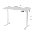 Bureau debout électrique réglable Costway, poste de travail avec contrôle, blanc/noir/érable/teck