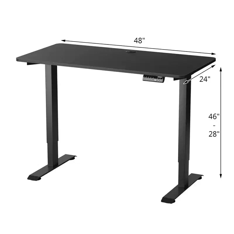 Bureau debout électrique réglable Costway, poste de travail avec contrôle, blanc/noir/érable/teck