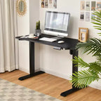 Bureau debout électrique réglable Costway, poste de travail avec contrôle, blanc/noir/érable/teck