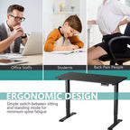 Bureau debout électrique réglable Costway, poste de travail avec contrôle, blanc/noir/érable/teck