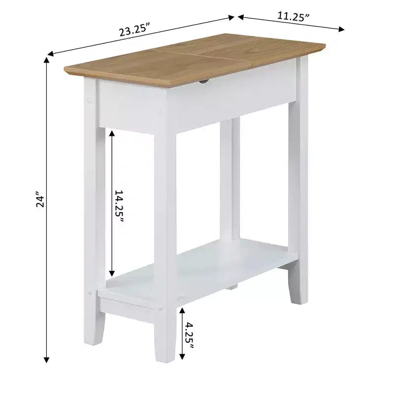 Table d'appoint relevable American Heritage avec station de charge et étagère - Breighton Home