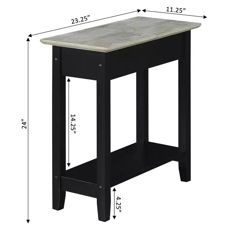 Table d'appoint relevable American Heritage avec station de charge et étagère - Breighton Home