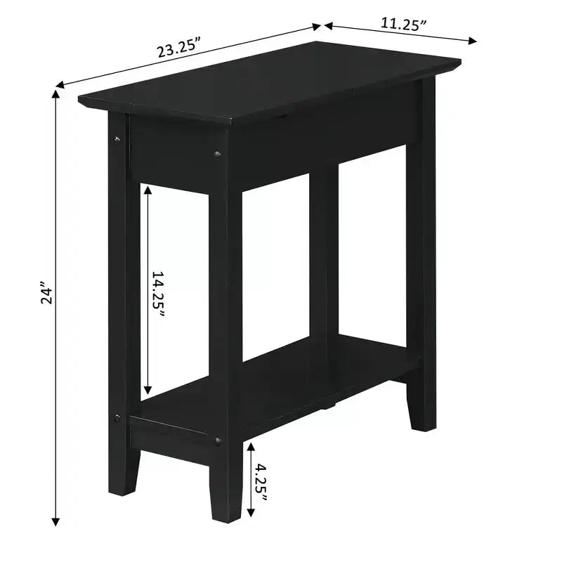 Table d'appoint relevable American Heritage avec station de charge et étagère - Breighton Home