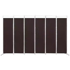 Costway Paravent 6 Panneaux Pliant Cadre en Acier Décoration Marron/Noir