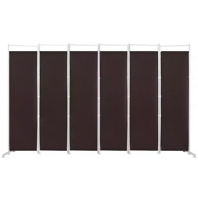 Costway Paravent 6 Panneaux Pliant Cadre en Acier Décoration Marron/Noir