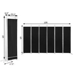Costway Paravent 6 Panneaux Pliant Cadre en Acier Décoration Marron/Noir