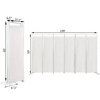 Costway Paravent 6 Panneaux Pliant Cadre en Acier Décoration Marron/Noir