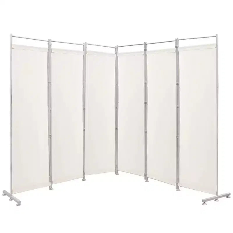 Costway Paravent 6 Panneaux Pliant Cadre en Acier Décoration Marron/Noir