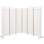Costway Paravent 6 Panneaux Pliant Cadre en Acier Décoration Marron/Noir