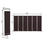 Costway Paravent 6 Panneaux Pliant Cadre en Acier Décoration Marron/Noir
