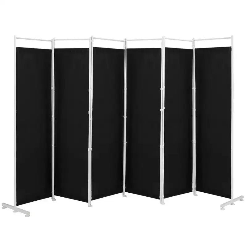 Costway Paravent 6 Panneaux Pliant Cadre en Acier Décoration Marron/Noir