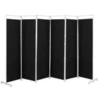Costway Paravent 6 Panneaux Pliant Cadre en Acier Décoration Marron/Noir