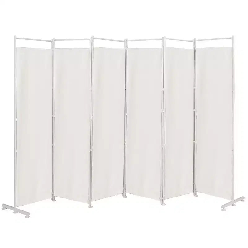 Costway Paravent 6 Panneaux Pliant Cadre en Acier Décoration Marron/Noir