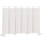 Costway Paravent 6 Panneaux Pliant Cadre en Acier Décoration Marron/Noir