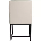 Chaise de salle à manger 55 Downing Street Myles en tissu blanc cassé et métal noir