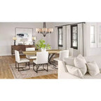 Chaise de salle à manger 55 Downing Street Myles en tissu blanc cassé et métal noir