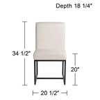 Chaise de salle à manger 55 Downing Street Myles en tissu blanc cassé et métal noir