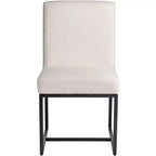 Chaise de salle à manger 55 Downing Street Myles en tissu blanc cassé et métal noir