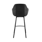 Tabouret de bar pivotant Brigden de 26 po de hauteur de comptoir avec similicuir et métal noir - Armen Living