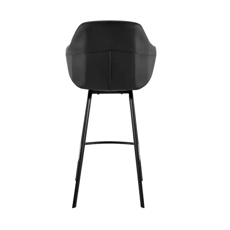 Tabouret de bar pivotant Brigden de 26 po de hauteur de comptoir avec similicuir et métal noir - Armen Living