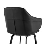 Tabouret de bar pivotant Brigden de 26 po de hauteur de comptoir avec similicuir et métal noir - Armen Living