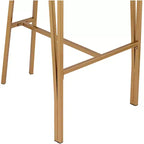 55 Downing Street Tabouret de bar en métal doré Tanner de 76,2 cm de haut, moderne, coussin en tissu capitonné marron avec dossier bas et repose-pieds pour comptoir de cuisine
