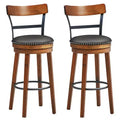 Costway Set of 2/4 BarStool 30.5'' Swivel Pub Height Dining Chair with Rubber Wood Legs