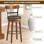 Costway Lot de 2/4 tabourets de bar 77,5 cm pivotants de hauteur pub avec pieds en bois d'hévéa