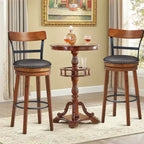 Costway Lot de 2/4 tabourets de bar 77,5 cm pivotants de hauteur pub avec pieds en bois d'hévéa
