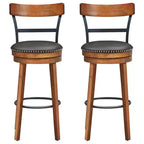 Costway Lot de 2/4 tabourets de bar 77,5 cm pivotants de hauteur pub avec pieds en bois d'hévéa