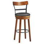 Costway Lot de 2/4 tabourets de bar 77,5 cm pivotants de hauteur pub avec pieds en bois d'hévéa