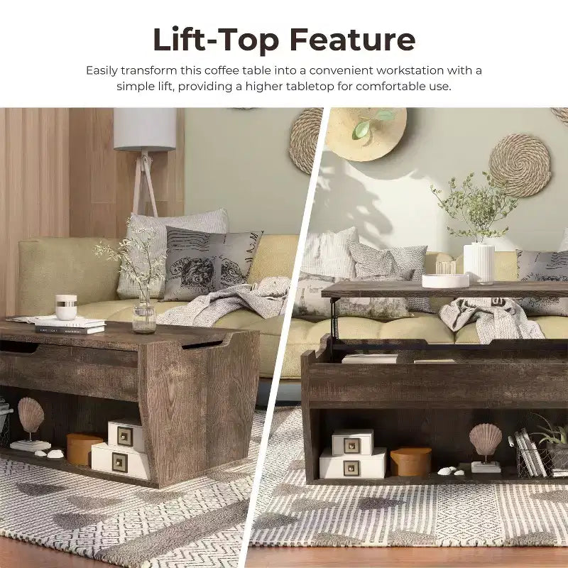 24/7 Magasin À Domicile Table Basse Relevable Hadrien