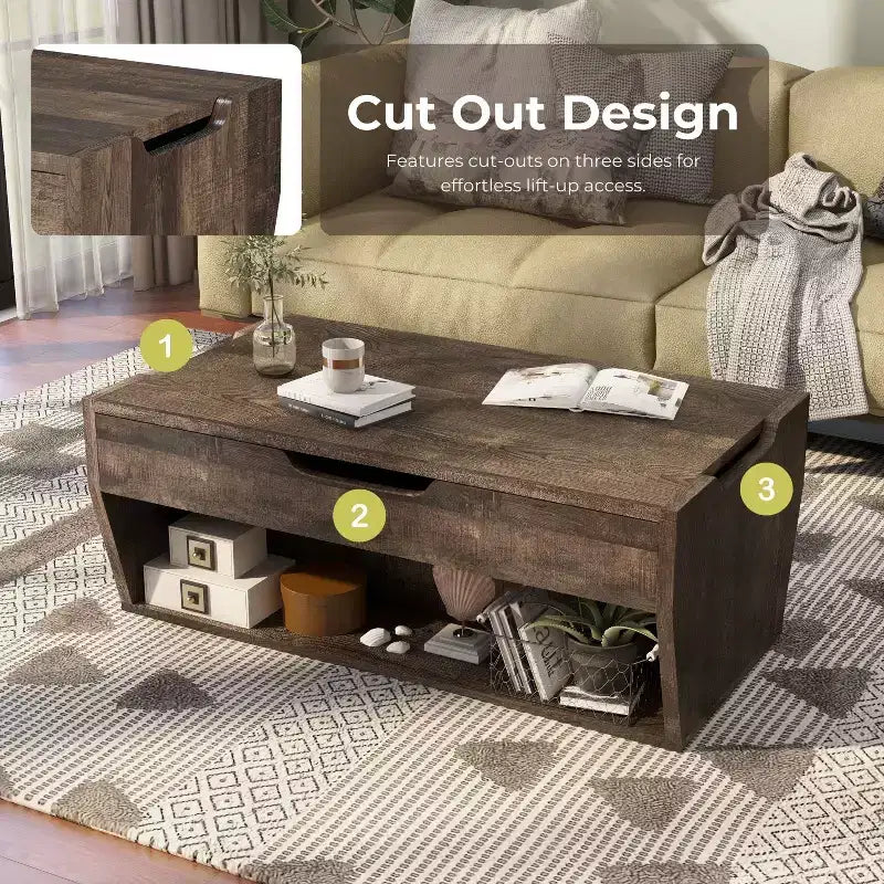 24/7 Magasin À Domicile Table Basse Relevable Hadrien
