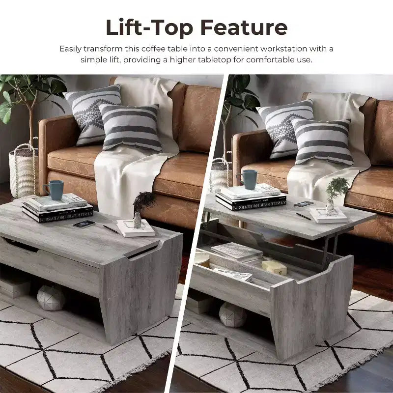 24/7 Magasin À Domicile Table Basse Relevable Hadrien