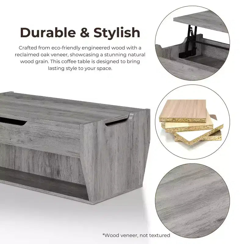 24/7 Magasin À Domicile Table Basse Relevable Hadrien