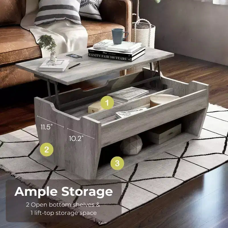 24/7 Magasin À Domicile Table Basse Relevable Hadrien