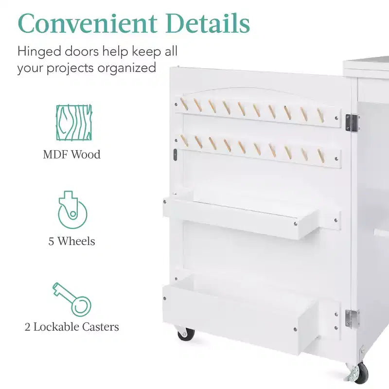 Table et bureau pour machine à coudre Best Choice Products avec rangement et tiroirs pour loisirs créatifs