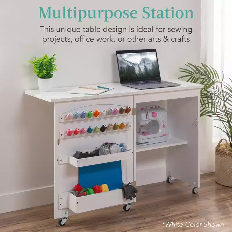 Table et bureau pour machine à coudre Best Choice Products avec rangement et tiroirs pour loisirs créatifs