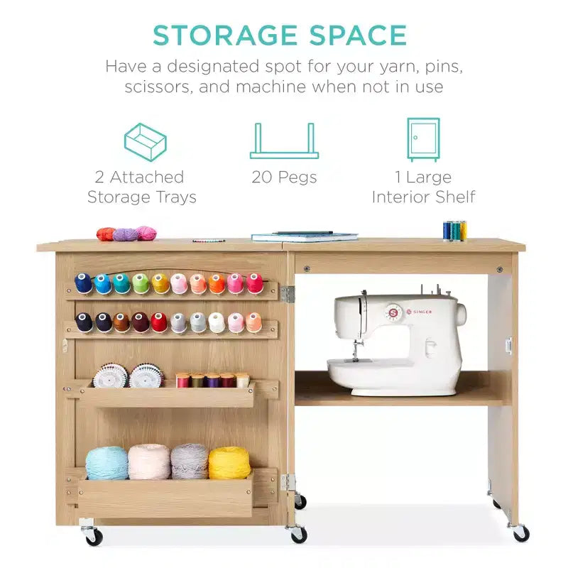 Table et bureau pour machine à coudre Best Choice Products avec rangement et tiroirs pour loisirs créatifs