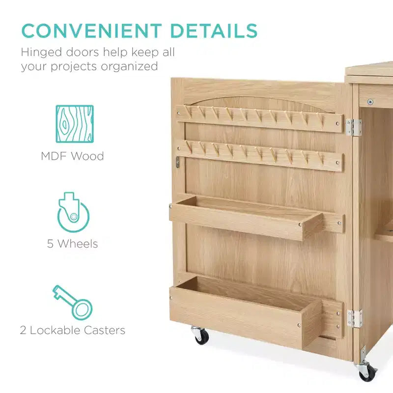 Table et bureau pour machine à coudre Best Choice Products avec rangement et tiroirs pour loisirs créatifs