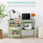 Table et bureau pour machine à coudre Best Choice Products avec rangement et tiroirs pour loisirs créatifs